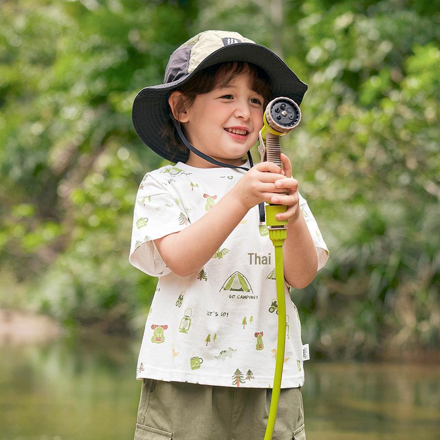 Boys' Cotton Short-Sleeve Summer T-Shirt - Lightweight Children's Top