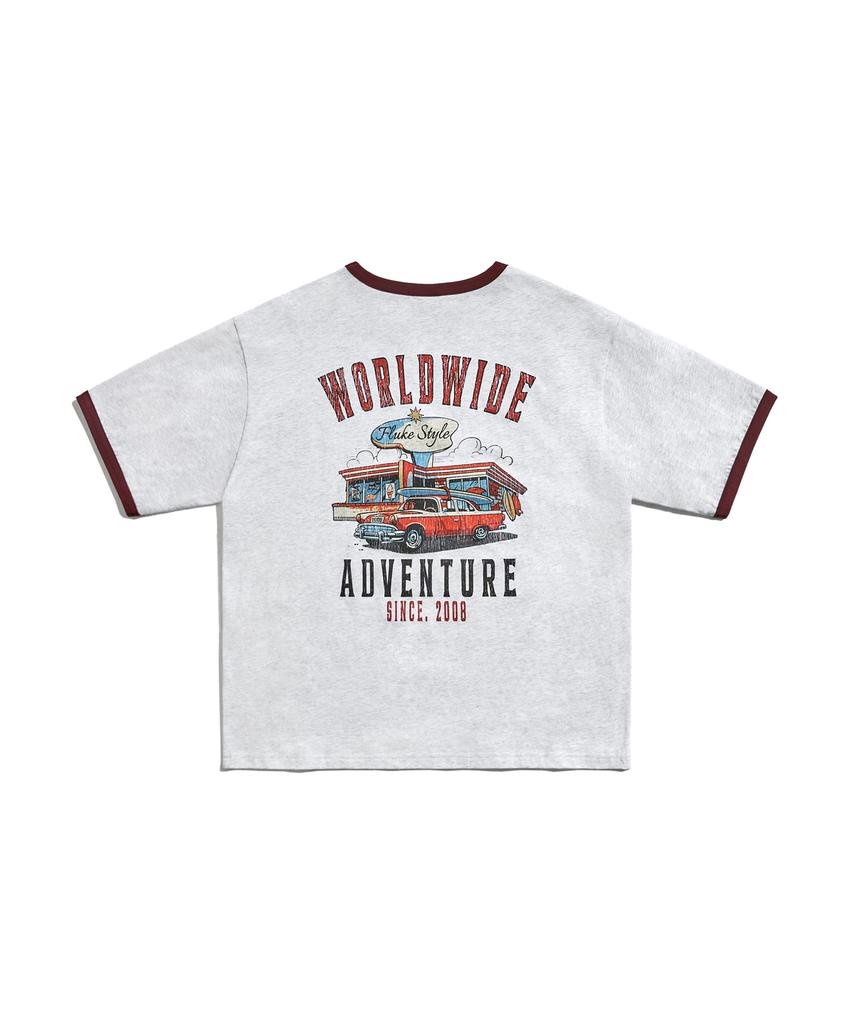 Peullukeu Worldwide Adventure Ringer Short Sleeve T-Shirt Ashwine Fst347