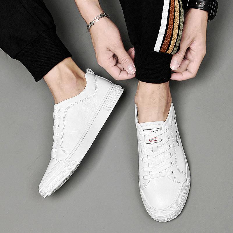 Trendy Brand Men's Genuine Leather Casual Shoes Outdoor Sports Shoes Men's Commuting Work Shoes High-quality Small White Shoes