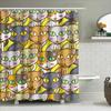 Animal Print Shower Curtains Bathroom Decor Modern Cat Design Waterproof Fabric Home Decoration Yellow Green Blue Orange Brown M