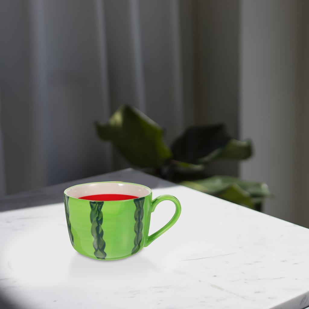 Ceramic Watermelon Water Cup Summer Design Sturdy Heat Resistant Coffee Tea Milk Drinking Mug Ceramic Watermelon Cup