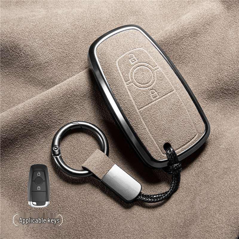 Luxury Suede Key Covers for Ford Explorer ST, Escape, Edge, 4WD, Mondeo, and EVOS