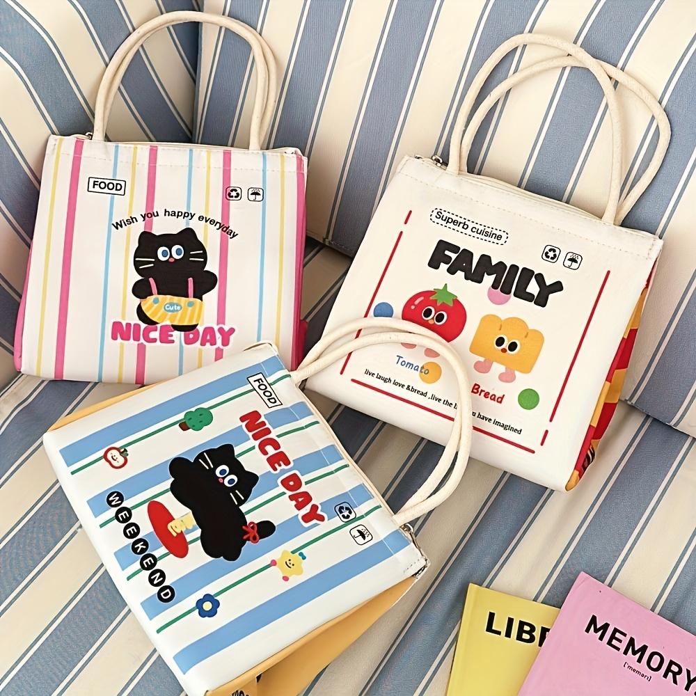 Large Capacity Bento Bag High Aesthetic Insulated Lunch Box Thermal Insulation Bags Suitable Traveling Easy To Carry Office Lunch Box Bag