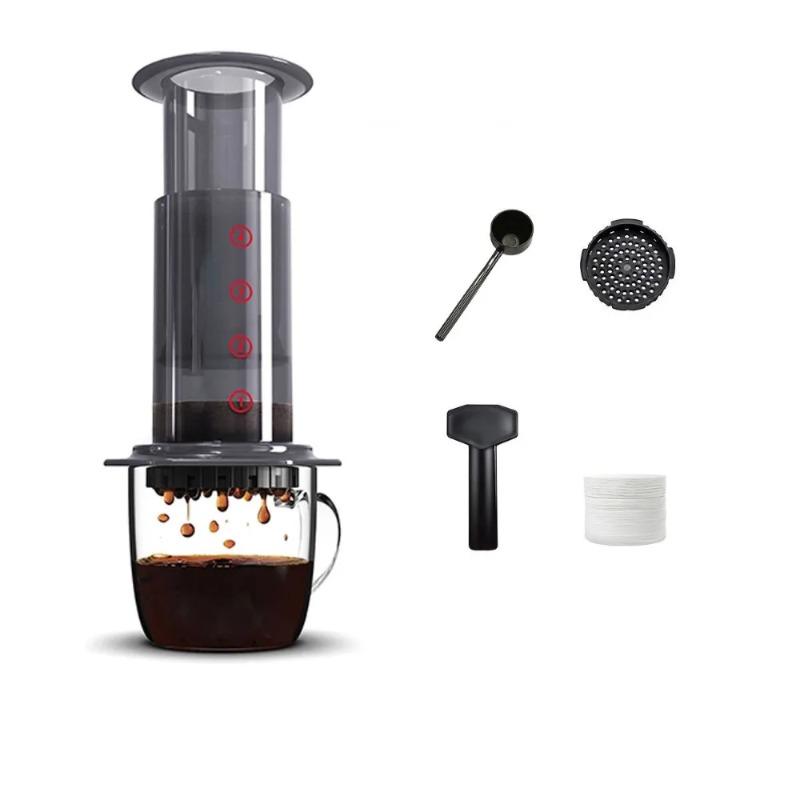 Coffee Machine Transparent Outdoor Portable Hand-pump Kettle Pour-over Anti-slip Lightweight Handheld Coffee Pot