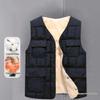 Men's Winter Fleece-Lined Vest: Thick, Multi-Pocket, Cold Protection Gilet for Middle-Aged and Elderly.