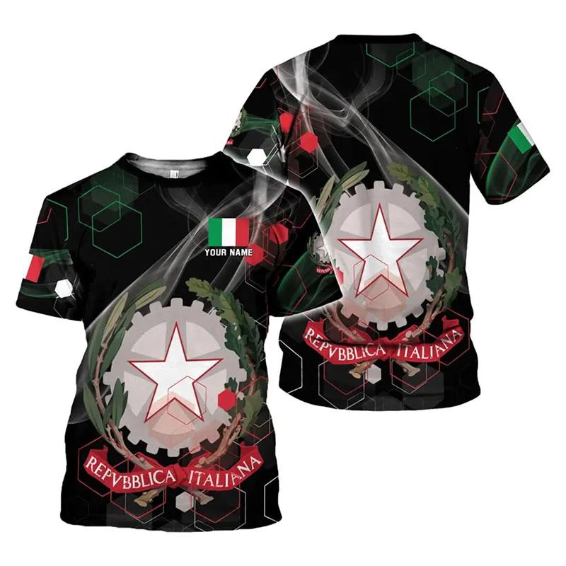 T-Shirt Women's Men's Daily Street Fashion T-Shirt 3D Printing Design New Pride of Italy T-Shirt Top
