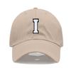 Initial Letter A-Z Embroidered Khaki Baseball Cap for Women Men Fashion Adjustable Soft Cotton Dad Hat Unisex Classic Golf Caps