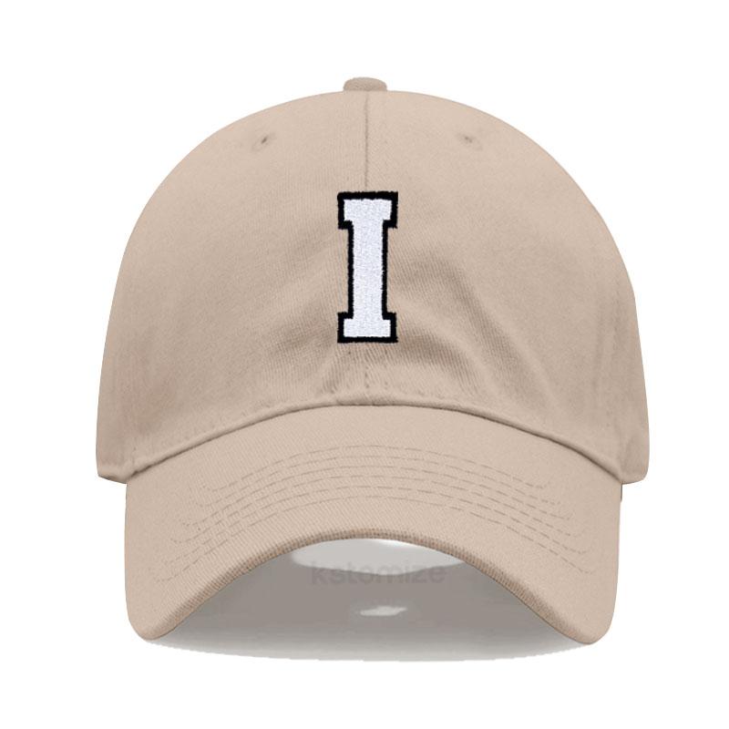 Initial Letter A-Z Embroidered Khaki Baseball Cap for Women Men Fashion Adjustable Soft Cotton Dad Hat Unisex Classic Golf Caps