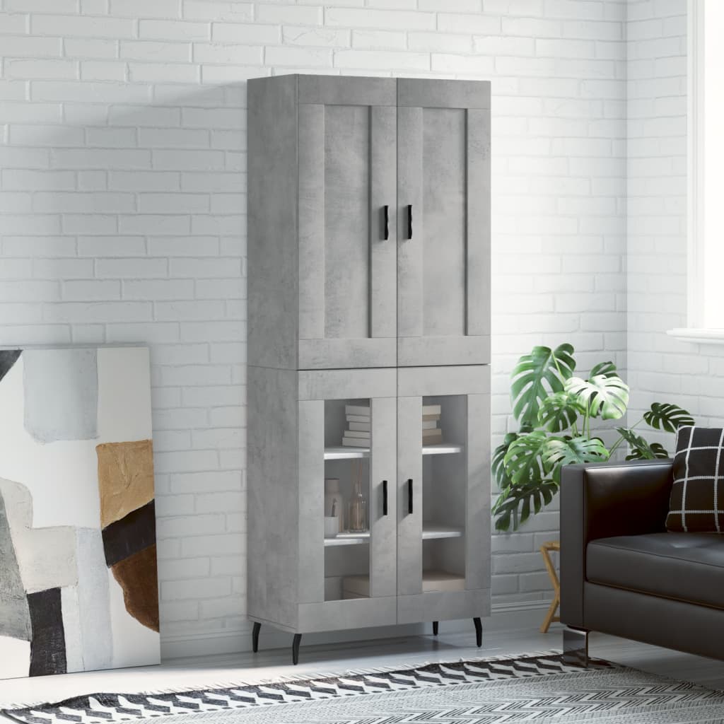 Highboard Concrete Gray 69.5 x 34 x 180 cm Particleboard