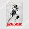 Póster Metal Gear Solid Placa de Metal Póster Club Impresión Decoración de Pared de Bar Póster de Señal de Lata de Cine