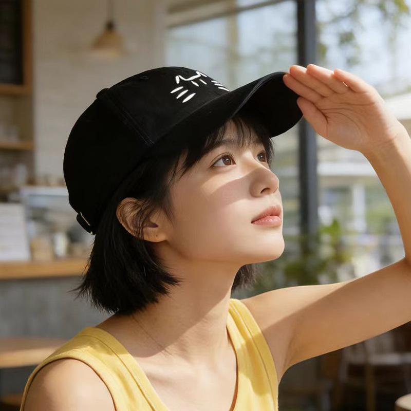 Schoolgirl cute wind show face small sun hat outdoor travel sun protection cap