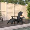 Vidaxl Adirondack Chair With Footrest And Table, HDPE, Anthracite