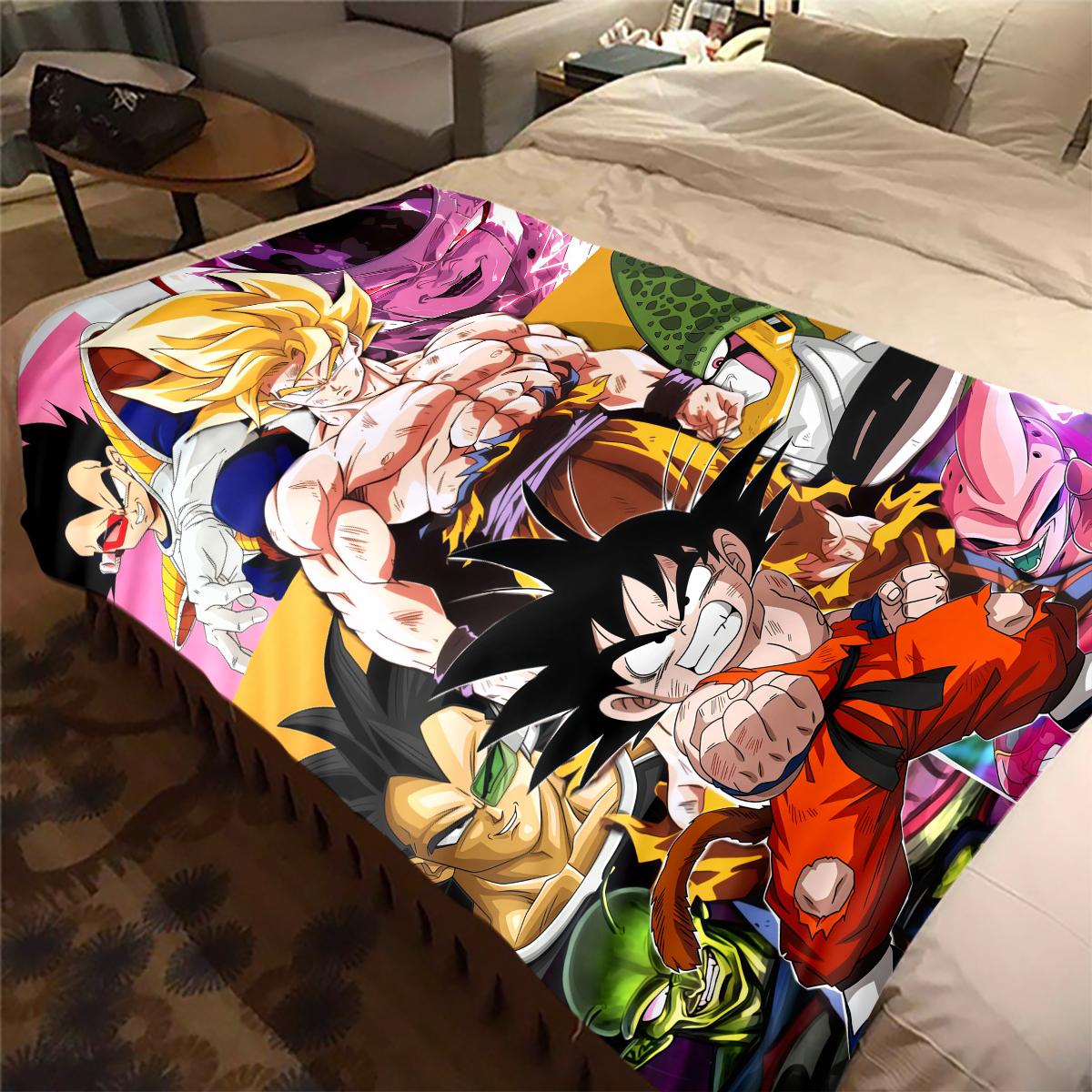 

1 шт. Плед из фланели с принтом DRAGON BALL, Высокое качество, Для всех сезонов, Декор для дома, Тепло и Уют, Идеально для Рождественских подарков 80cm x 120cm