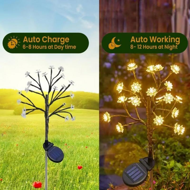 Solar Fairy Lights Waterproof Outdoor Sakuras Multicolor Garden Light For All-weather Outdoor Christmas Party DIYs Decoration