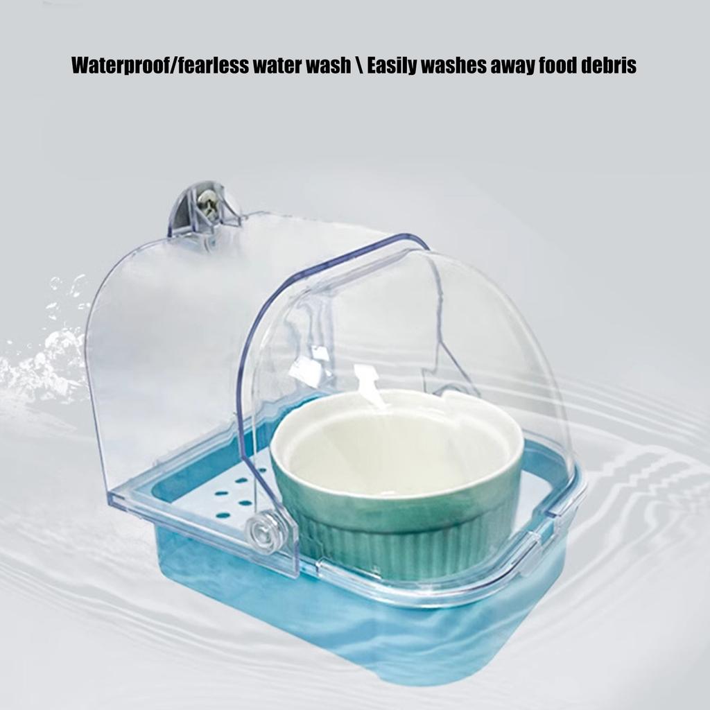 Pet Bird Bath Tub Transparent Bathing Tub Parrot Bathtub Parrot Shower Box Bathtub with Bottom Drawer