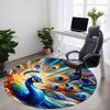 1pc Peacock Feather Artwork Chair Carpet for Office, Non-slip, Soft and Durable Office Rug, Perfect for Office Yy260131015