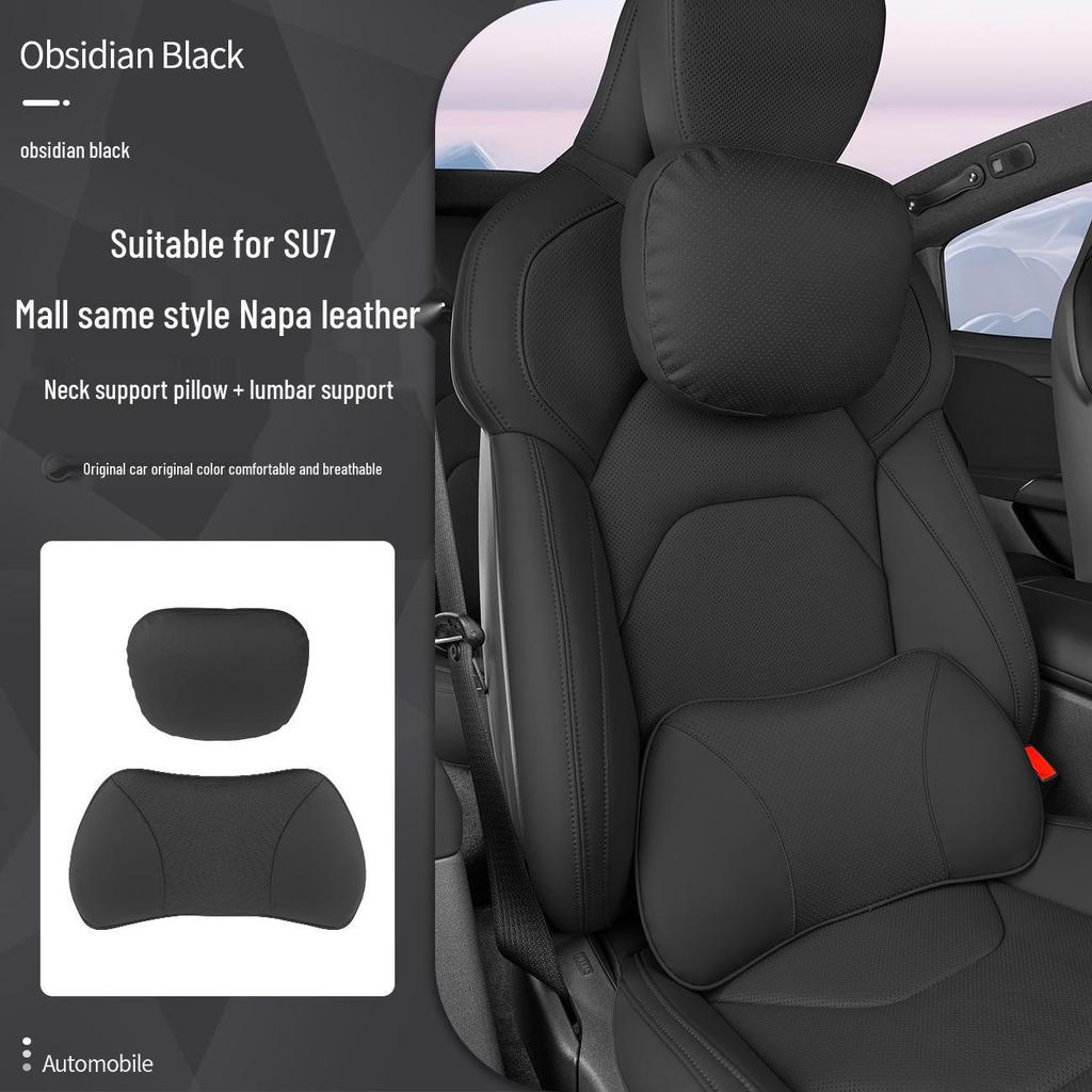 Xiaomi SU7/Ultra/YU7 Magnetyczny Zagłówek Podparcie Szyi i Lędźwi Skórzana Poduszka