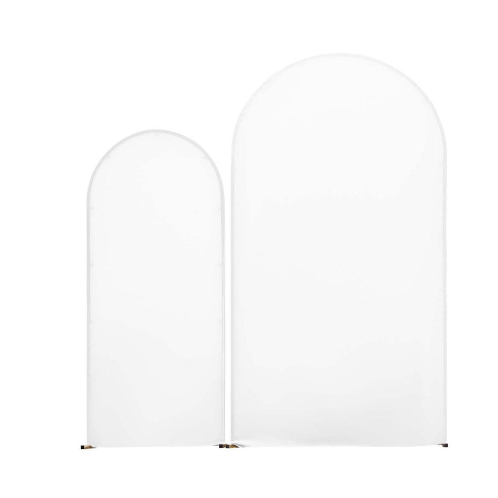 Arch Backdrop Stand, Set of 2, 2.2 m and 1.8 m, Stable Structure, Easy Assembly, Gold Metal Arch Backdrop Stand with Cover for Wedding, Birthday