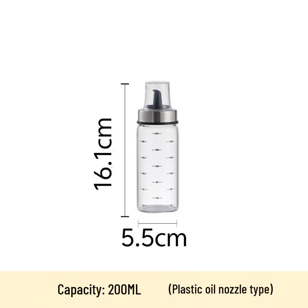 High-End Glass Oil & Vinegar Pour Bottle with Scale for Kitchen Seasoning