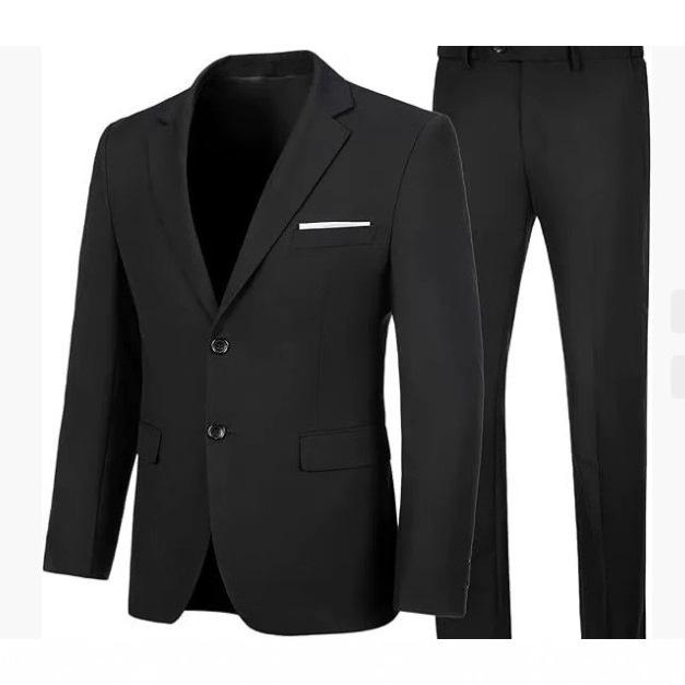 2025 Men's European American Casual Suit Set: Two-Piece Trousers & Jacket for Weddings and Banquets