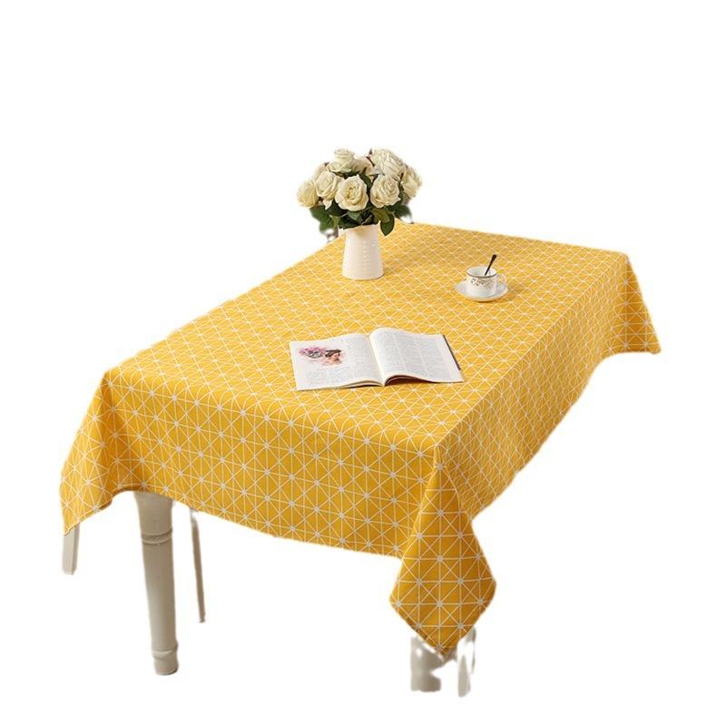 Cotton And Linen Tablecloth Simple Pastoral Plaid Household Geometric Rectangular Coffee Table Tablecloth Table Cloth Direct Sales