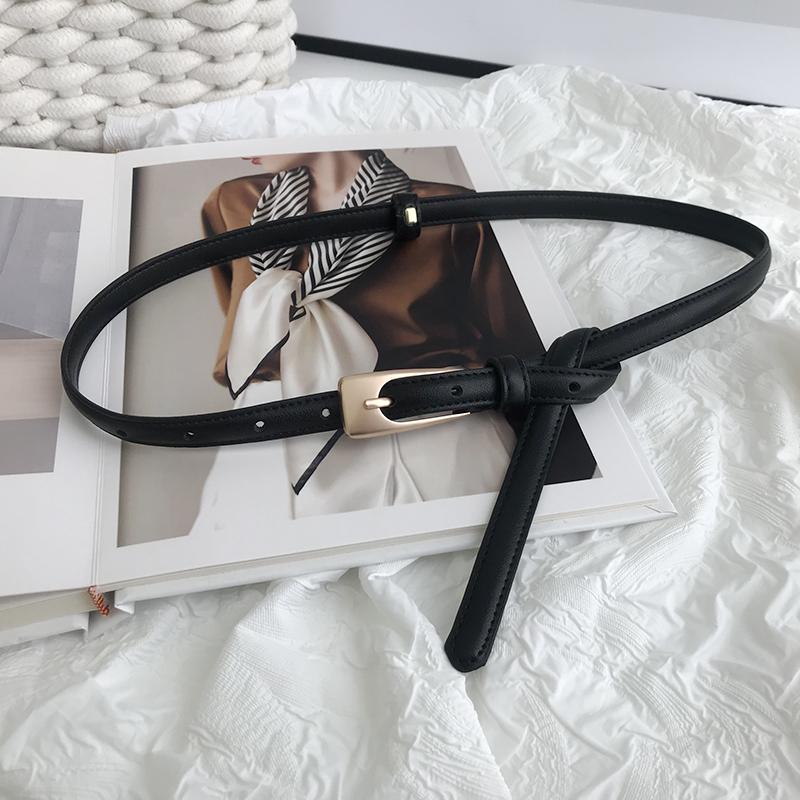 Fashion Women Thin Belt Chic Leather Waistband Square Pin Buckle Jeans Pants Belts Female Clothes Decoration Girdles Strap