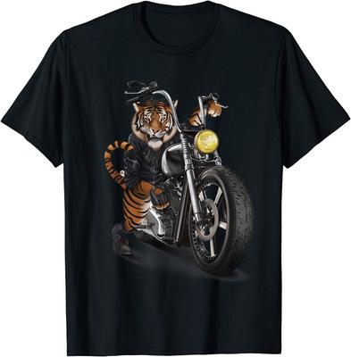 Biker Tiger Riding Chopper Motorcycle Unisex T-Shirt