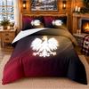 Printed 3Pcs Bedding Set Poland Football Pattern Bed Sheet Pillowcase For Bedroom Decor