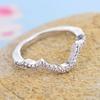 Trendy zircon ring for women, silver-plated, two-piece set, wedding ring