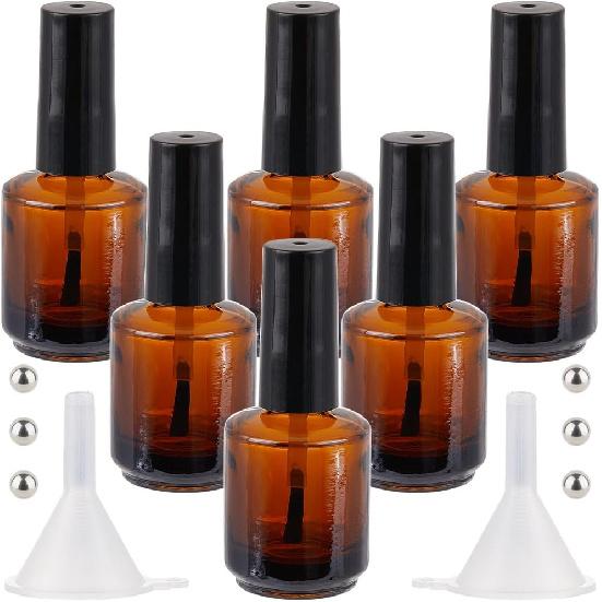

GORGECRAFT 6 шт. 15 мл Многоразовые Пустые Флаконы для DIY Лак для Ногтей Прозрачное Коричневое Стекло Флакон для Ногтей Цилиндрические Флаконы Контейнеры с Кисточкой