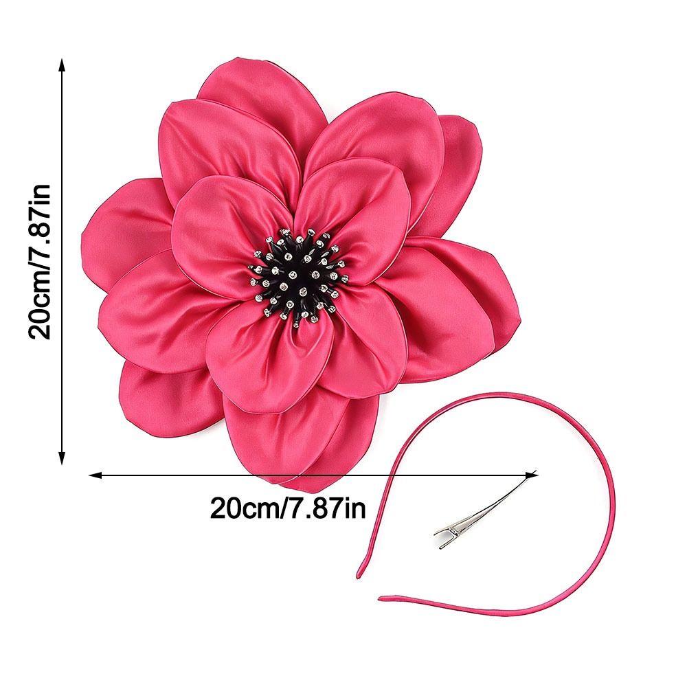 Fashion Exaggerated Flowers Fascinator Rose Flowers Bridal Makeup Prom Headwear Hair Band