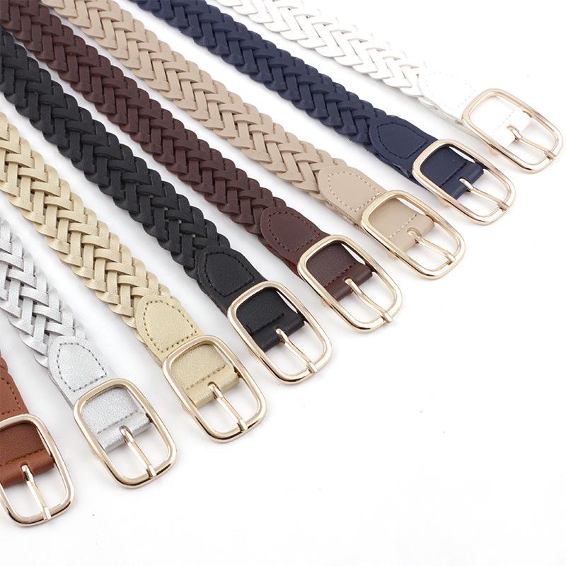 Twist Women'S Belt, Square Buckle Decoration With Jeans Belt Women