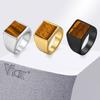 Vnox Stainless Steel Tiger Eye Ring for Men Him, Natural Stone Square Signet Ring 14mm Wide Size 7-12, 2026 Fashion Jewelry Gift