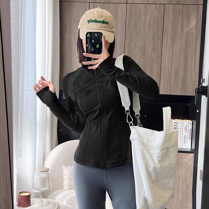 New women s sports quick-drying jacket women s slim shaping zipper stretch running yoga jacket spring S