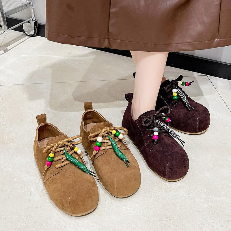 Retro Platform Heightening Shoes Autumn and Winter Fashion Versatile Lace-up with Skirt Girls Fashion Shoes