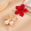 Exaggerated Oil Dripping Big Flower Dopamine Colored Stud Earrings, Temperament Vacation Style Flower Ear Jewelry Women