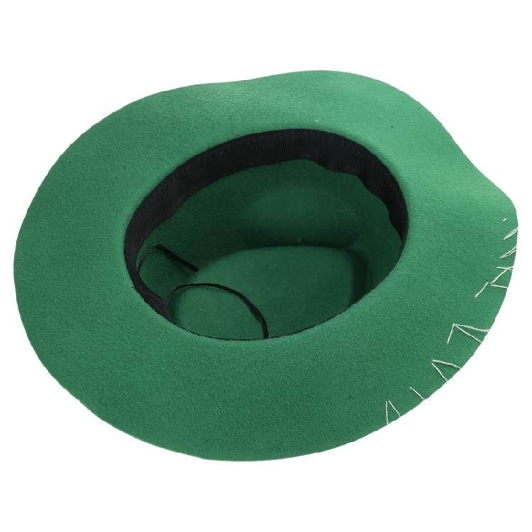 Wool Homburg Exotic Feather Wool Hat Gifts for Comedy Hat Wide Brimmed Unisex Wear for Gatherings Photo Props