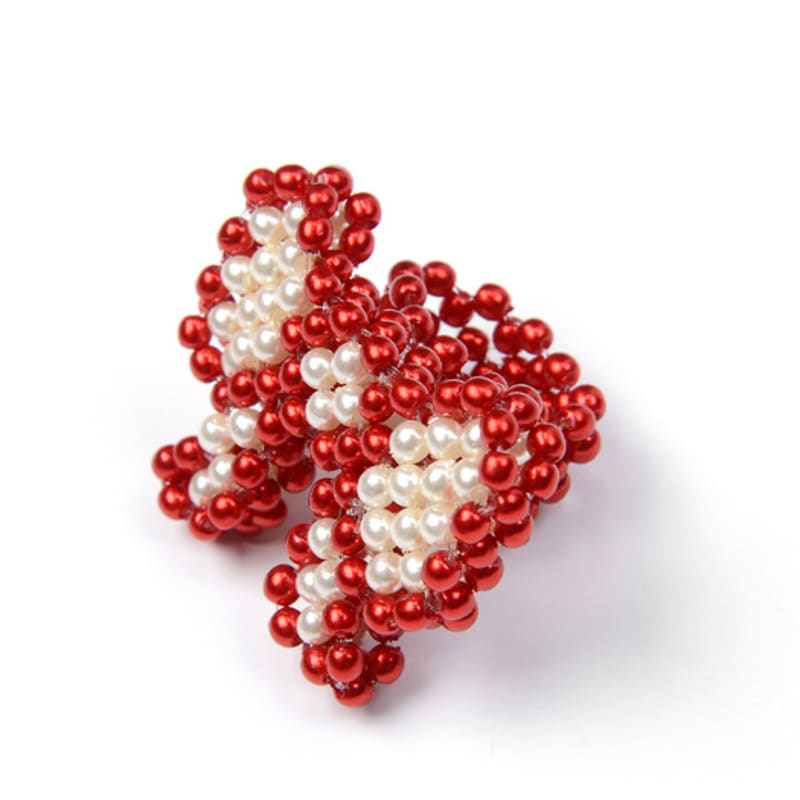 Eireve BEADED PEARL BOW RING (RED)