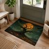 Halloween Withered Tree Full Moon Door Mat Gothic Non-Slip Entry Rug Spooky Floor Carpet Home Decor