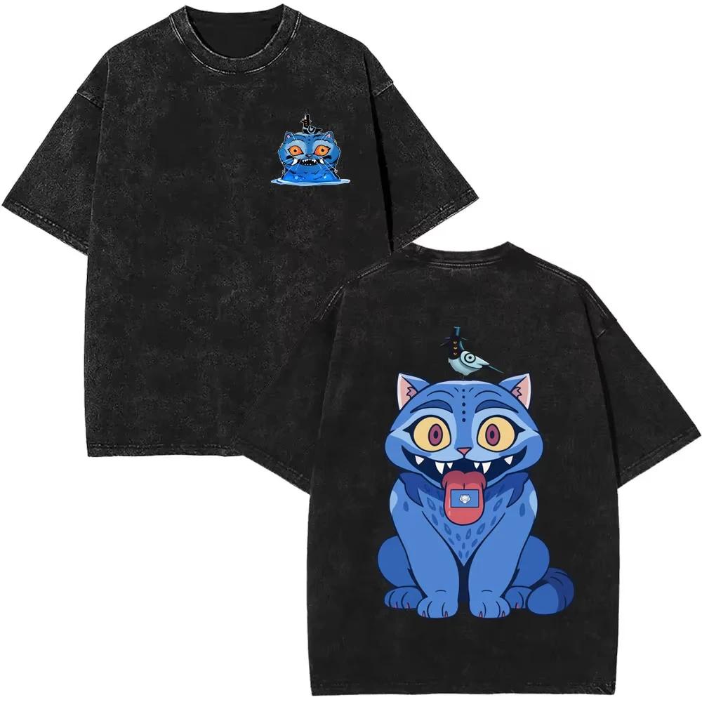 

Фильм Kpop Охотники на демонов Нелепый тигр Винтажная футболка с варкой Мужская Женская Мультяшная Мода Уличная одежда Мужские Забавные Футболки Оверсайз XL