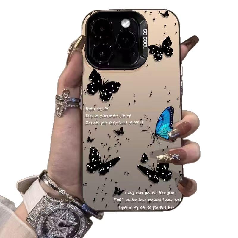 English Polka Dot Butterfly iPhone 15/16ProMax/14 Compatible Case