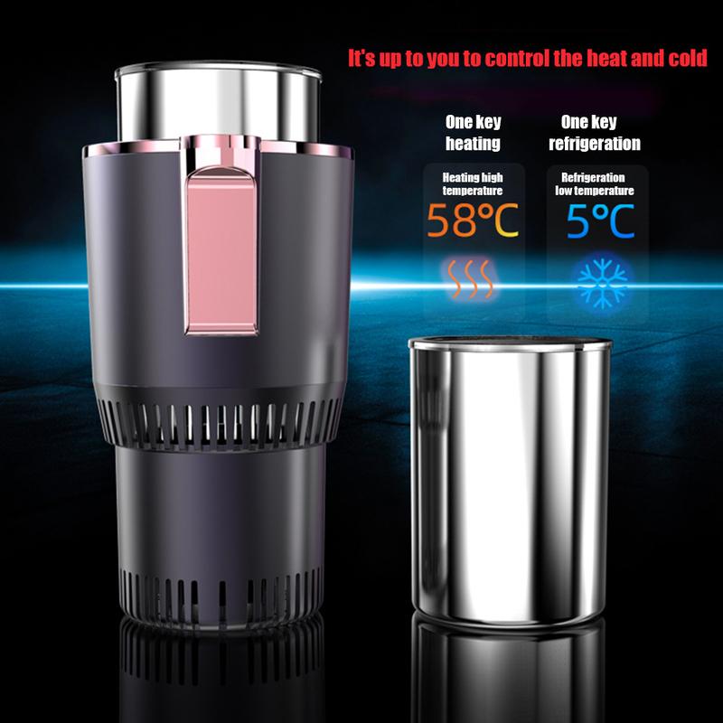 Car Heating Cooling Cup 2 in 1 Car Office Cup Warmer Cooler 12V Smart Cup Mug Holder Tumbler Cooling for Drink Can Baby Bottle