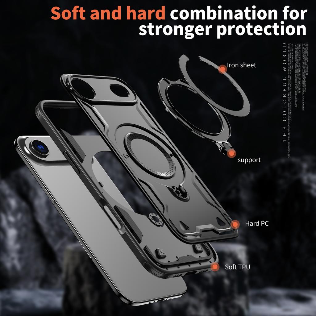 Protection Case for Iphone Air 17 Pro Max 16 15 13 12 14 Plus Iphone17 Dual Layer Strong Ring Stand Cover