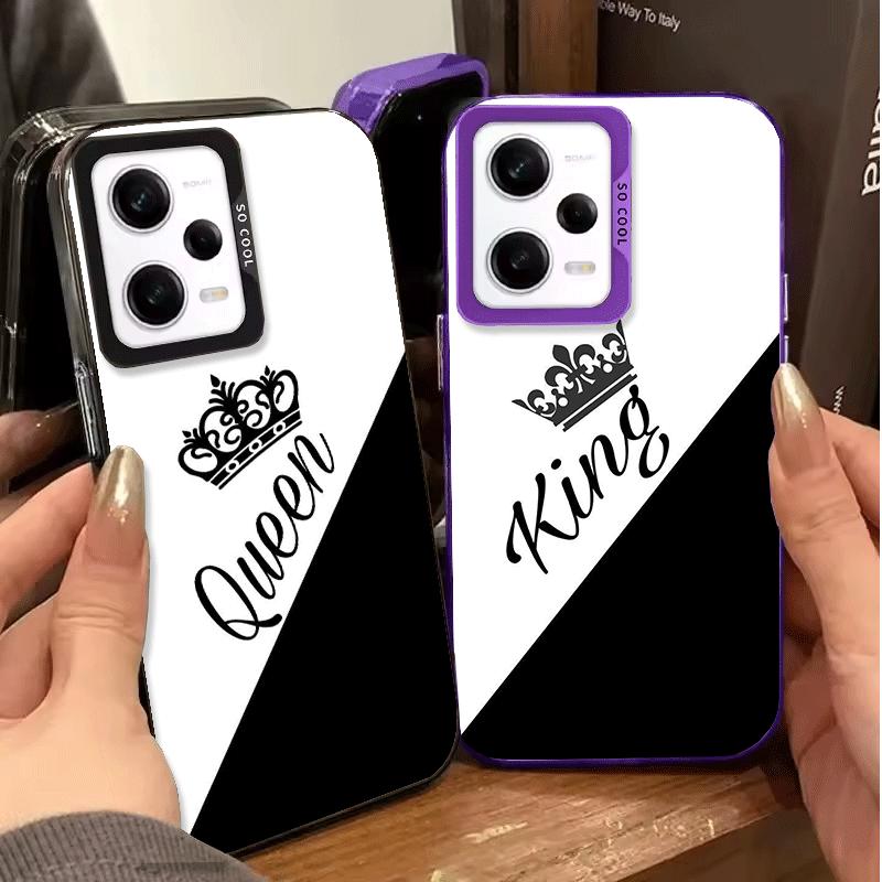 Queen King Couple Theme Soft Phone Case for Xiaomi Redmi Note 13 14 15 Pro Plus 12S 12 11S 11 11T 10S 10 Shockproof Cover Back S