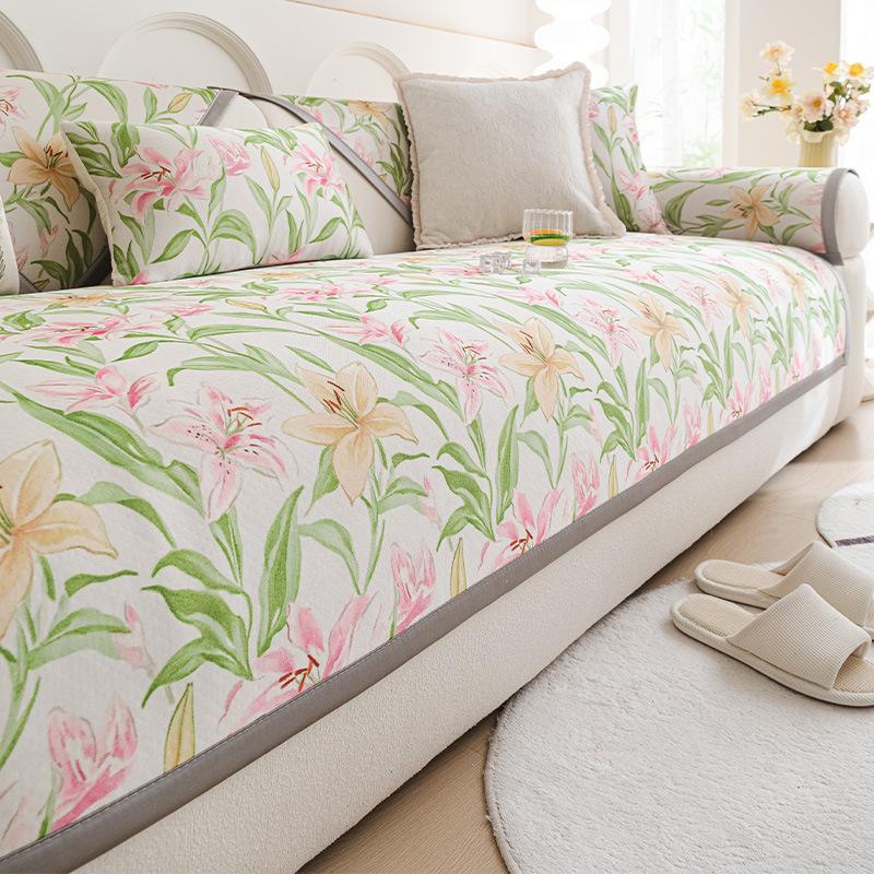 Cute Cartoon Mat Cushion All-Inclusive Cool Cover Towel Summer Summer Non-Slip Seat Cushion Ice Silk Sofa Cushion