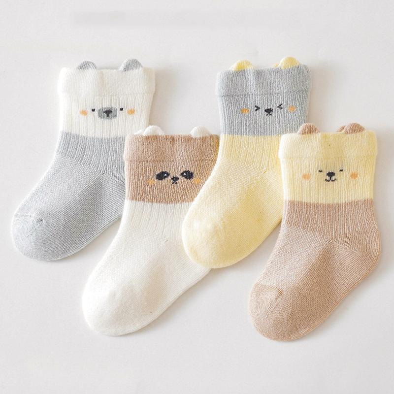 3 pary skarpetek dla noworodków Urocze skarpetki z kreskówkami dla chłopców Miękka bawełna Skarpetki dla dzieci Komfortowe skarpetki dla dziewczynek Dla niemowląt