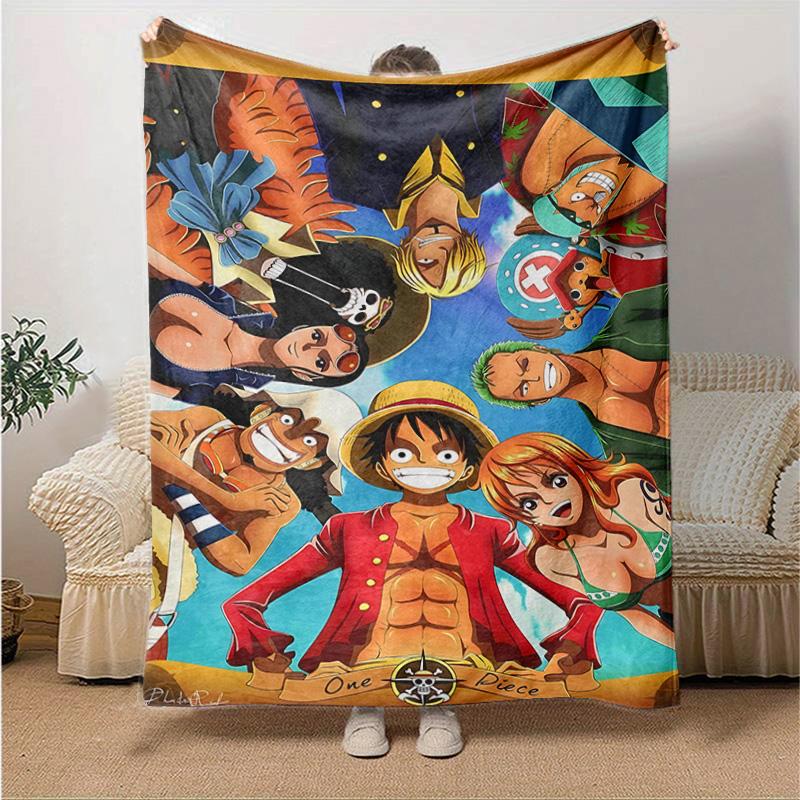 1pc One Piece Adventure Soft Throw Blanket Flannel All Season Light Weight Living Room/Bedroom Warm Blanket. M7270163