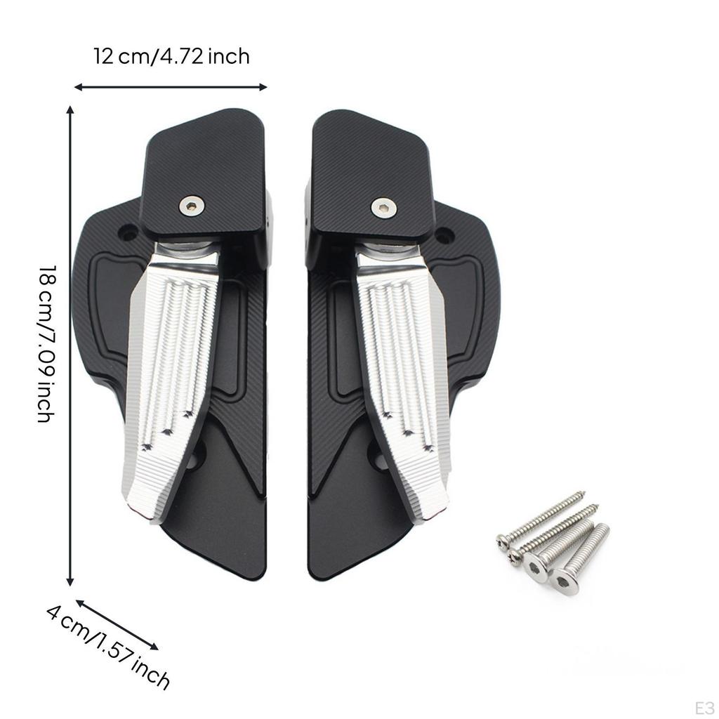 Rear Footrests with Mounting Screws Foldable Passenger Footpegs Long-Lasting