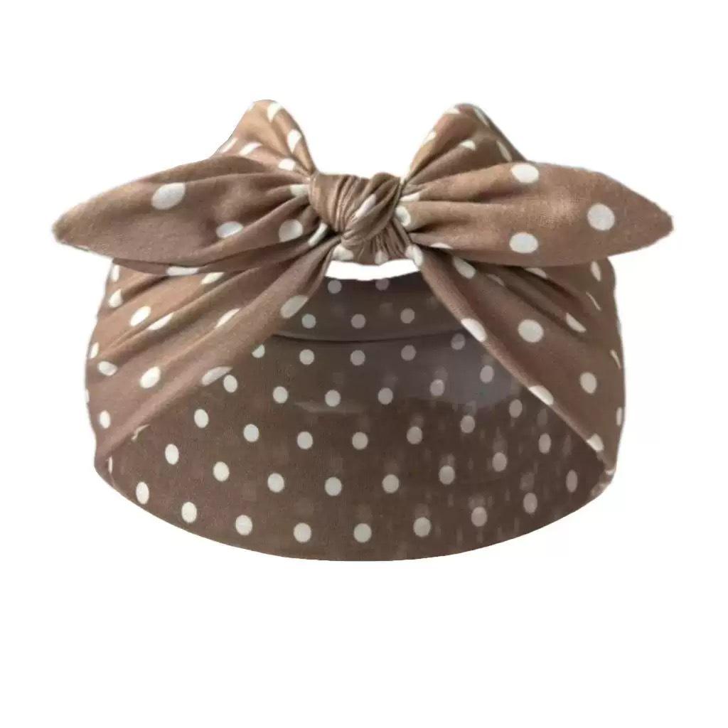 Retro Polka Dot Elastic Bow Headband – Fashionable Women's Hair Accessory