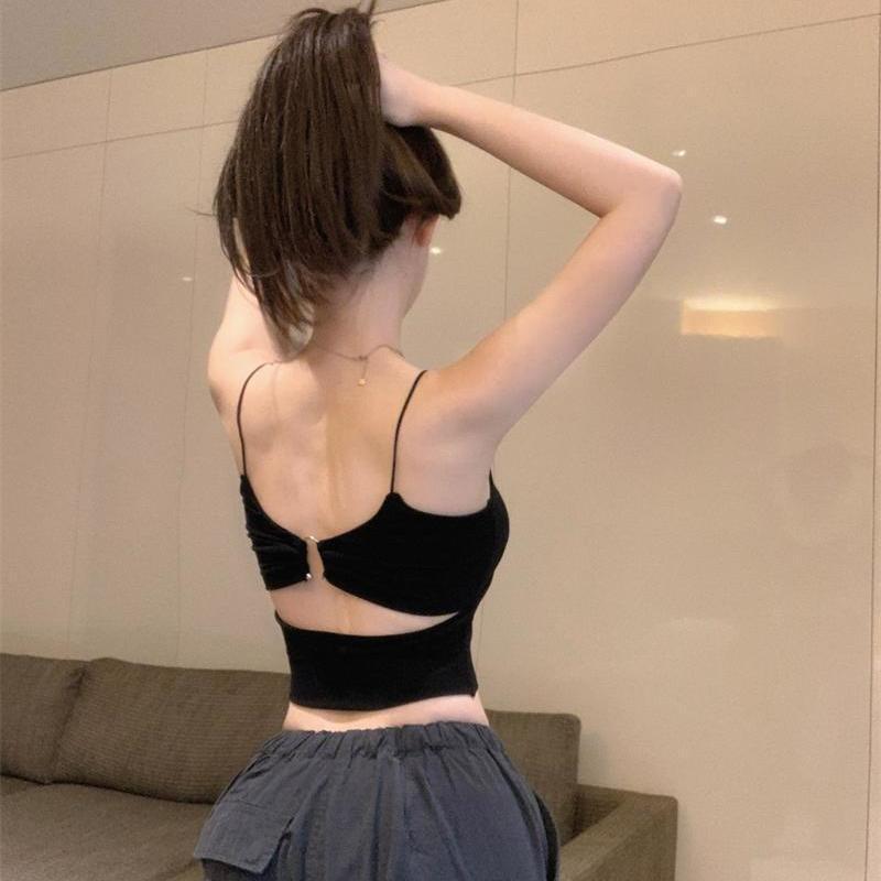 Summer Spicy Backless Camisole with Chest Pads: Bodycon Bandeau Top for Layering or Outerwear